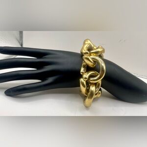 J. Crew Chunky Madewell Gold Tone Link Bracelet w/Toggle Clasp